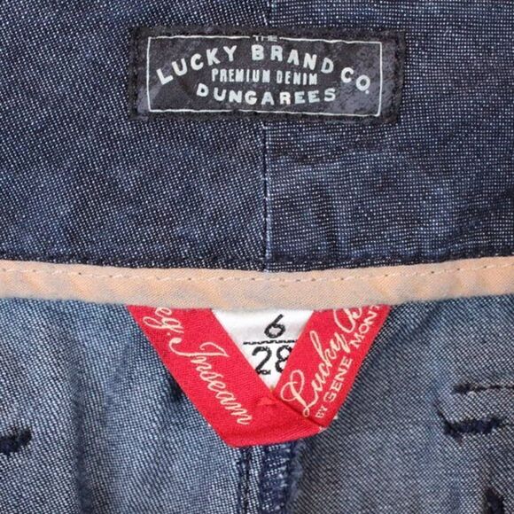 LUCKY BRAND Manhattan Trouser Wide Leg in Dark Blue Women's Size 28 = 6 - Picture 8 of 10